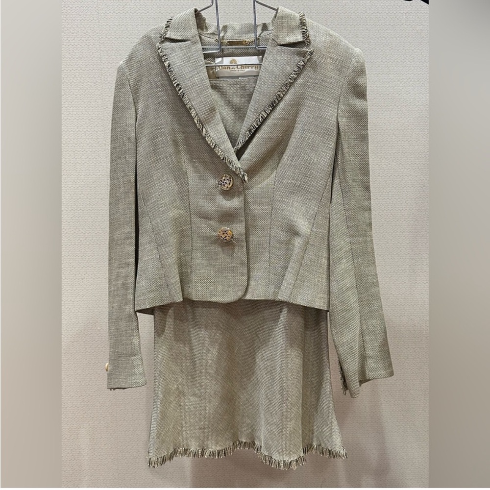 Gai Mattiolo tweed suit skirt set
